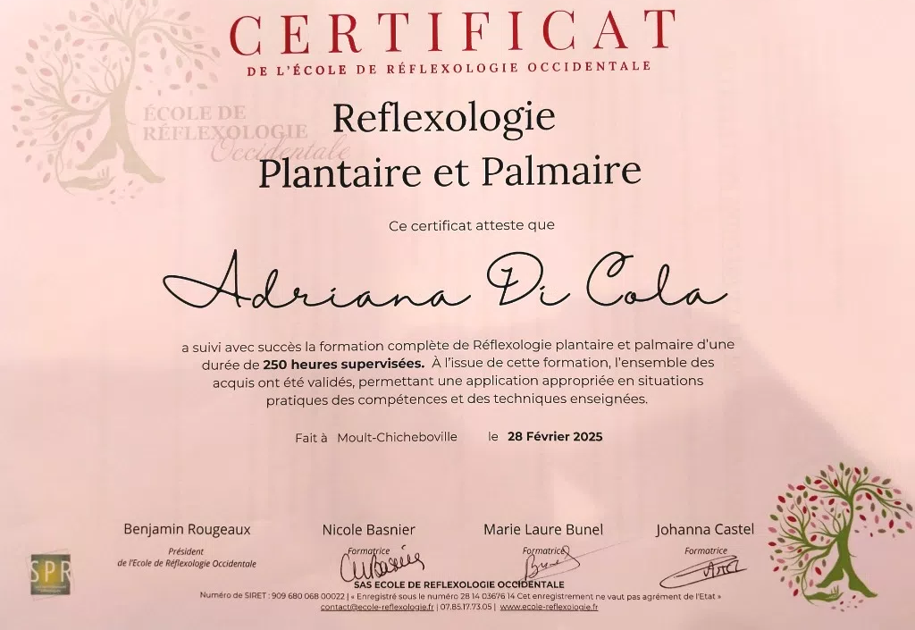 Adriana Di Cola, réflexologue certifiée